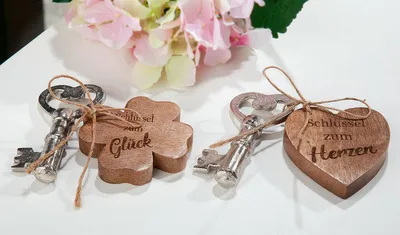 Produktbild von Gilde Holz Herz mit Schlüssel VE 6 50405