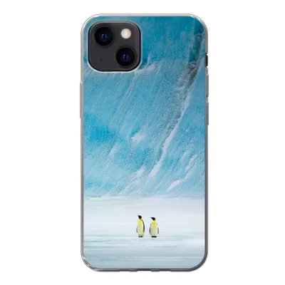 Produktbild von MuchoWow® Handyhülle Schutzhülle Hülle für iPhone 13 mini Zwei Kaiserpinguine vor einem Eisberg Silikon Softcase Handy Hülle - Softcase