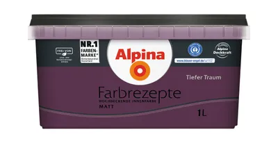 Produktbild von Alpina Farbrezepte Wandfarbe matt 1 L Farbwahl, Alpina Farbrezepte Farbwahl:tiefer Traum