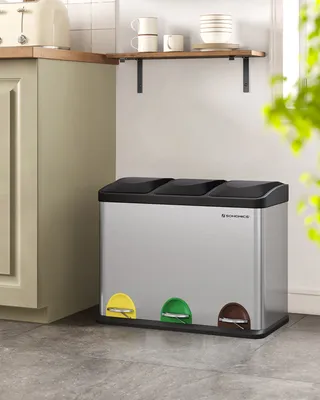 Produktbild von SONGMICS Mülltrenner 3 x 15,0 l edelstahl