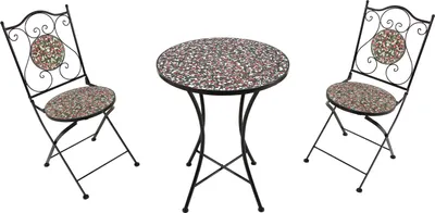 Immagine prodotto di AXI Amélie Set Bistrot da Balcone, 2 Sedie 1 Tavolo, Set Bistrò Veranda Rosa rosa - Set Bistro da Giardino, Tavolo Bistro a Mosaico per Giardino/Balcone/Terrazza