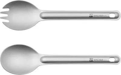 Zdjęcie produktu dla Outdoor Spork, długa rączka, tytan, 16 g, do aktywności na świeżym powietrzu