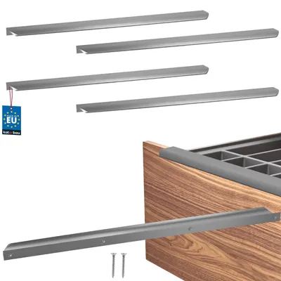 Produktbild von KOTARBAU® 4er Set Möbelgriff Schrankgriffe 500 mm Silber Matt ZnAl Hinterschraubgriffe Kantengriff Schubladengriffe Küche Modern