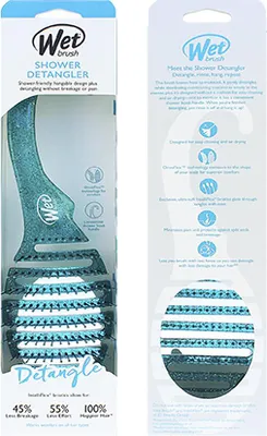 Obrázok produktu pre Wet Brush Shower Detangler kartáč na vlasy Teal Glitter