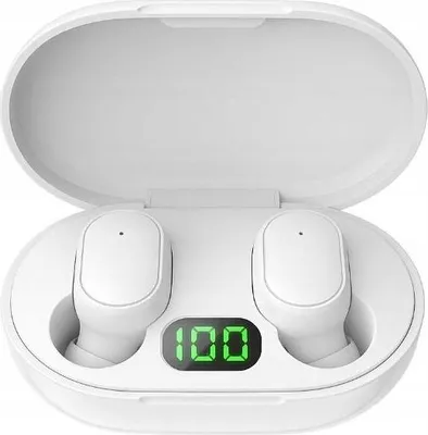 Zdjęcie produktu dla Słuchawki dokanałowe douszne bluetooth przenośne do telefonu białe E6s