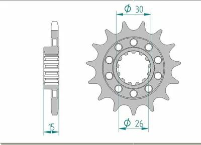 Produktbild von AFAM Stahl Standard Ritzel vorne - 525