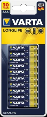 Image de Pile alcaline AAA longue durée VARTA LR3, paquet de 30