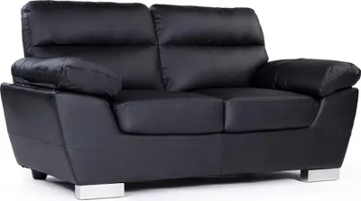 Immagine prodotto di Divano in Tessuto in fibre di pelle / PVC "DALLAS" - 169 x 88 x 90 cm - 2 posti - Nero
