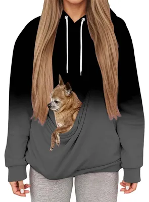Image de Sweat à capuche oversize pour femme, avec poche pour chien