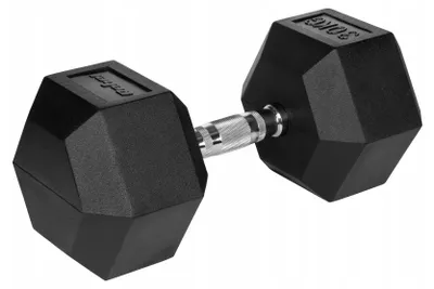 Zdjęcie produktu dla Hantel żeliwny gumowany HEX 30 kg REBEL ACTIVE