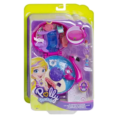Produktbild von Mattel FRY38 - Polly Pocket - World Flamingo Schwimmring, Schatulle