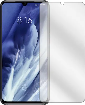 A clear screen protector is shown next to a smartphone.