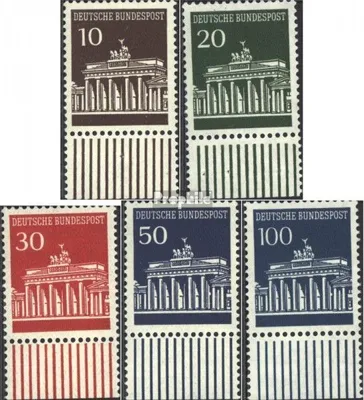 Produktbild von Briefmarken BRD (BR.Deutschland) 1966 Mi 506-510 Unterrandstück (kompl.Ausg.) postfrisch Brandenburger Tor