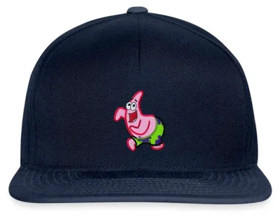Produktbild von Spreadshirt SpongeBob Schwammkopf Patrick Star Stick-Motiv Snapback Cap, One size, Navy/Navy