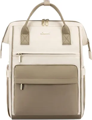 Produktbild von LOVEVOOK Damen Rucksack USB Ladeanschluss 17 Zoll Laptop Beige Khaki