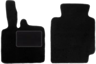 Produktbild von Velours-Fußmatten Vorne passend für Smart ForTwo I (mit einer Papaya, Bj. 1998-2007) –  schwarz, passgenau, mit Befestigungen set 2 Stk. - STANDARD