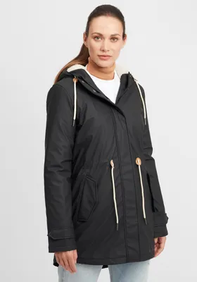 Produktbild von OXMO OXJolina Damen Regenmantel Regenjacke Übergangsjacke mit Kapuze