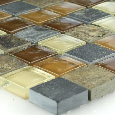 Produktbild von Mosaikfliesen Glas Naturstein Beige