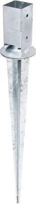 Produktbild von Alberts Einschlag-Bodenhülse für Vierkantholzpfosten mit verstellbarem Topf feuerverzinkt Topfbreite: 71 mm Topfhöhe: 150 mm Gesamtlänge: 900 mm