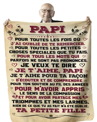 Immagine prodotto di Coperta in pile morbido personalizzata per nonno: il regalo perfetto per ogni occasione