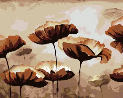 Image de Zuty - Peinture diamant - FLEURS DE COQUELICOT, 40 x 50 cm, sans cadre et sans tension de la toile