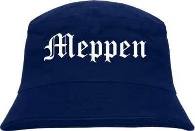 Produktbild von Meppen Fischerhut - Dunkelblau - Altdeutsch - bedruckt - Bucket Hat Anglerhut Hut L/XL Dunkelblau