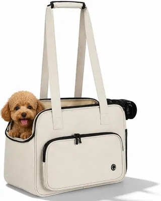 Image de Sac de transport pour chiens, jusqu'à 7 kg, en tissu respirant en filet et en Oxford, dimensions 43 x 20,5 x 30 cm, idéal pour les voyages