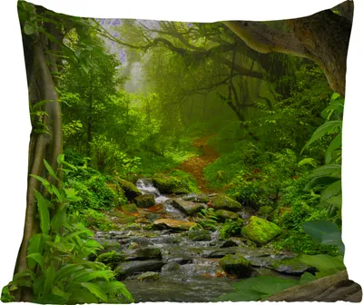 Produktbild von MuchoWow® Outdoor Kissen - Natur - Wasser - Dschungel - Wald - Tropisch - 45x45 cm - Wetterfest - Lounge Kissen - Fotokissen - Dekoratives Kissen