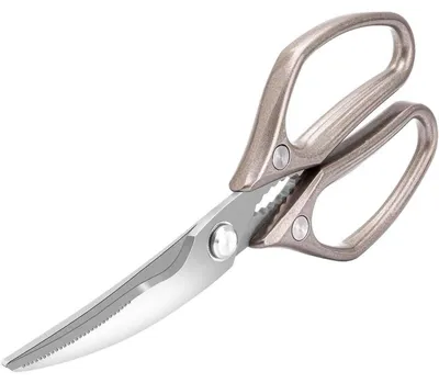 Obrázek produktu pro Nerezová kuchyňská nůžka s kovovými rukojeťmi, délka 25 cm, ostrá, vhodná pro drůbež, ryby, maso a zeleninu