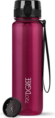 Produktbild von uberBottle crystalClear Trinkflasche mit Sieb 1000ml / Lavish Plum/ 720DGREE