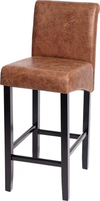 Produktbild von Barhocker HWC-C33, Barstuhl Tresenhocker, Holz MVG-  WildKunstleder, dunkle Beine, Stoff/Textil