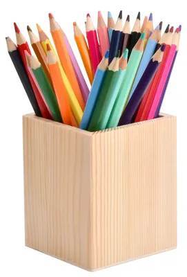 Produktbild von Stiftehalter aus Holz, Stiftehalter für den Schreibtisch aus Holz, quadratischer Stiftehalter aus Holz, unbehandelter Stiftehalter für Bastelprojekte, Schule, Büro, Zuhause, Schminkpinsel