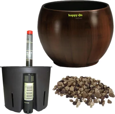 Produktbild von Set4 Keramik Hydro Blumentopf Bali Ø20cm+Kulturtopf+WA+LZ