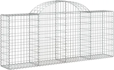 Obrázek produktu pro vidaXL Gabion s vysokým obloukem 200x30x80/100 cm Pozinkované železo