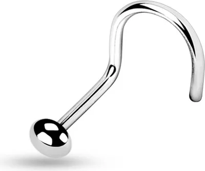 Produktbild von Nasenpiercing Stecker Nasenstecker Stift Nasen Piercing gebogen Kugel Spike flache Kugel