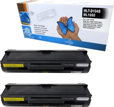 Produktbild von 2x Toner ersetzt Samsung MLT-D104S / ML1660 – 1.500 Seiten pro Toner, Schwarz, Kompatibel mit ML- und SCX-Serien