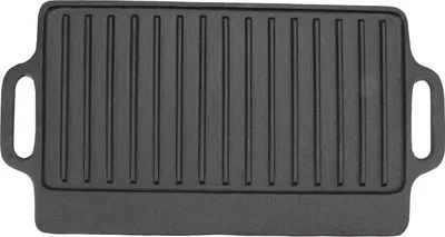 Produktbild von Grillplatte aus Gusseisen, Teppanyaki-Platte, dickwandig, rechteckig, doppelseitig, 51 x 23 cm