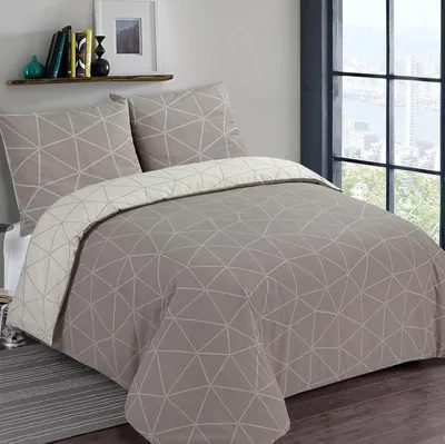 Obrázok produktu pre TRANKIELO® - Súprava obliečok na prikrývku 200 x 200 cm - 100% bavlna - Obsahuje 2 obliečky na vankúše - Oeko-Tex - Béžová