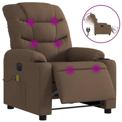 Obrázok produktu pre vidaXL Masážne kreslo Electric Brown Fabric