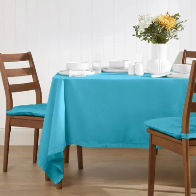 Image de HOMESCAPES Nappe bleu clair 137 x 228 cm, 100 % coton