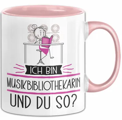 Produktbild von Musikbibliothekarin Tasse Geschenk Ich Bin Musikbibliothekarin Und Du So Geschenkidee Lustiger Spruch Becher (Rosa)