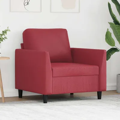 Produktbild von Weinroter Relaxsessel, 60 cm, aus Kunstleder mit robustem Metallgestell und dicker Polsterung für bequemes Sitzen