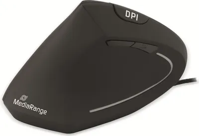 Produktbild von MediaRange MROS231, Linkshändig, Vertikale Ausführung, Optisch, USB Typ-A, 2400 DPI, Schwarz