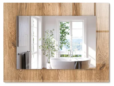 Produktbild von Textur aus Holz – Rechteckiger Spiegel mit Druck 80x60 cm – Modern - Dekorativ für die Wand