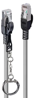 Produktbild von LINDY Patchkabel Cat.6A S/FTP grau 1m verriegelbar