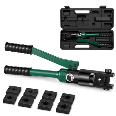 Zdjęcie produktu dla Hydrauliczne szczypce do zaciskania końcówek kablowych o przekroju od 10 do 120 mm² z 8 matrycami