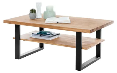 Produktbild von Couchtisch Wohnzimmertisch Ablage Wildeiche geölt Tiara 115 cm