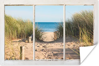 Produktbild von MuchoWow® Poster Aussicht - Strand - Meer 90x60 cm - Schlafzimmer