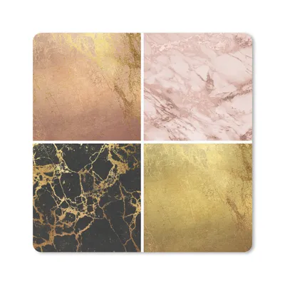 Produktbild von MuchoWow® Mauspad Mousepad Marmor - Rose - Gold 20x20 cm - Mousepads - Maus Mat - Pad - Mausunterlage - Desk Mat - Bureauartikeln