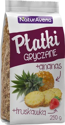 Produktbild von INSTANT-BUCHWEIZENFLOCKEN MIT ANANAS UND ERDBEEREN 250 g – NATURAVENA